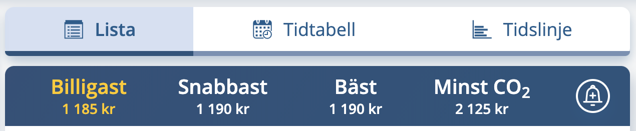 Filter i sökresultatet